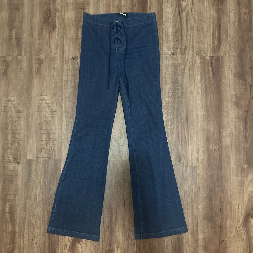 Reformation Lace-Up Flare Jeans